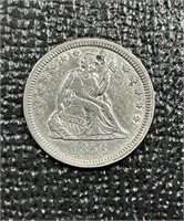 1856 US Seated Liberty Quarter