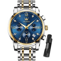 Blue Watches for Men OLEVS Blue Face Luxury Stainl