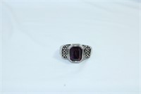 Purple Stone Fashion Ring - Size 8