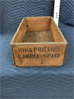 Antique Wood Crate John Phillips Gandia - Spain