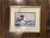 Framed "The Great Wave Off Kanagawa"