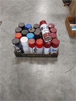 assortment of spray paint & gap filler