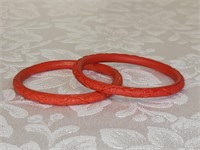 PAIR OF 3" CORAL BANGLES