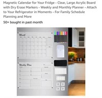 MSRP $18 Magnetic Dry Erase Calendar