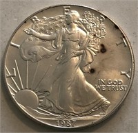 1987 UNC America Silver Eagle Dollar