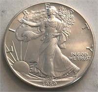 1989 UNC America Silver Eagle Dollar