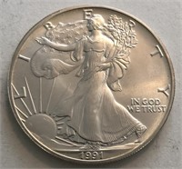 1991 UNC America Silver Eagle Dollar