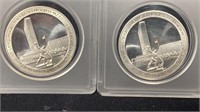(2) 1970 United Nations Sterling Silver Medal