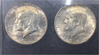 1964-P&D UNC Silver Kennedy Half Dollars (2