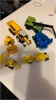 7 misc tractors/construction toy trucks
