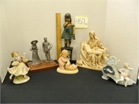 Assorted Knick Knacks with Pewter Bride & Groom,