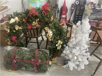 Christmas wreaths and artificial tree