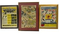 1930's Buck Rogers Framed Comic Strip & Advertisem