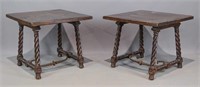 Pair Wooden End Tables