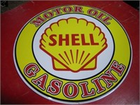 23.5" round Shell metal sign