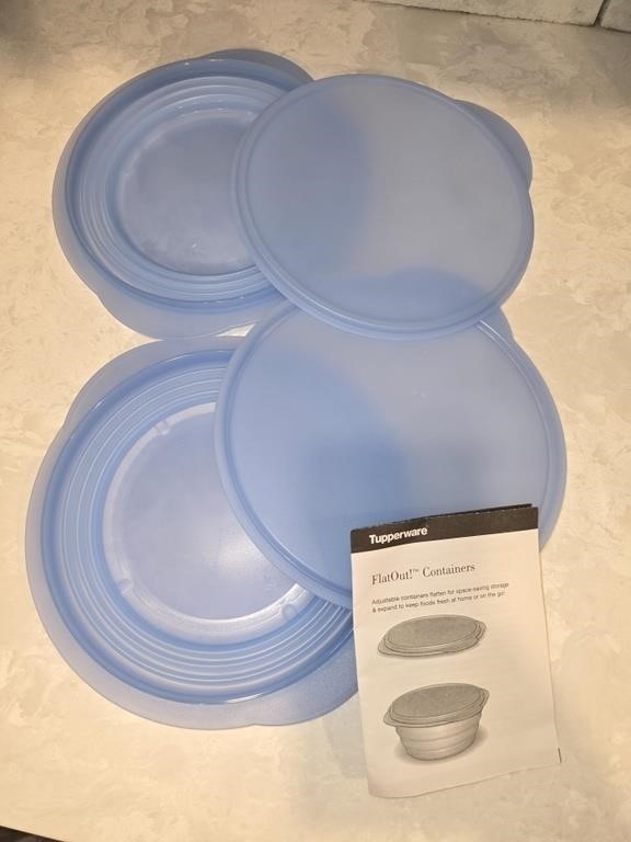 New - 2 FlatOut Tupperware Containers