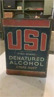 Vintage USI Pyro Brand Denatured Alcohol Can