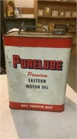Vintage Purelube Premium Eastern Motor Oil Can