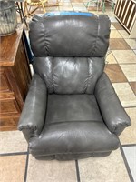 Gray Leather Recliner Chair (LazyBoy)