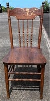 Vintage solid oak wooden chair
