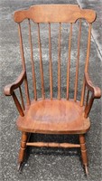 Vintage birch wooden rocking chair