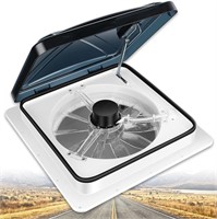 RV Roof Vent Fan 6-Speed-Reversible Smoked