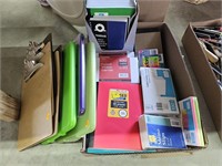 School supplies, note books, clip boards, ect