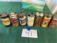7 Antique Beer Cans