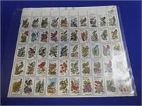 Sheet Of U S Bird Stamps