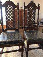 Lot of 2 Teak Wood Dining Chairs
