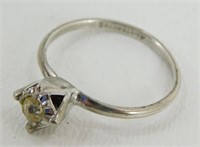 Vintage Sterling Silver Solitaire Ring - Size 8 ¾