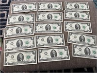 (25) $ 2.00 consecutive serial numbers