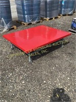 RED FOUR WHEEL STEEL TABLE