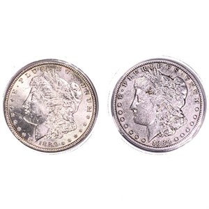 1886, 1888 Morgan Silver Dollars [2 Coins]