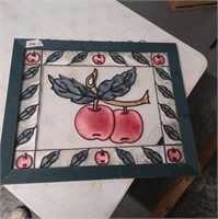 PAINTED GLASS OF APPLES