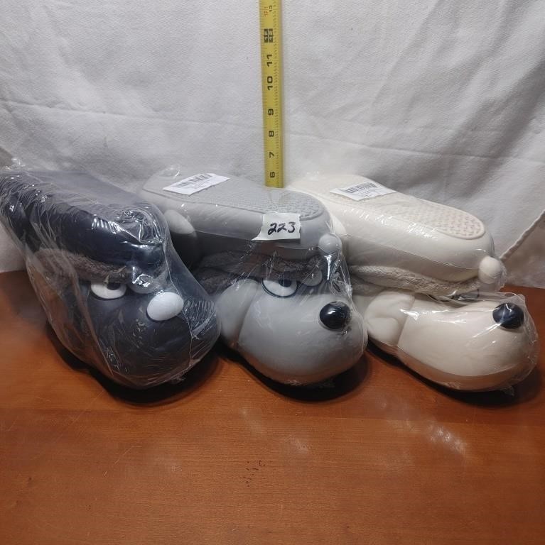 LOT OF 3 NEW DOG FACE HOUSE SHOES
