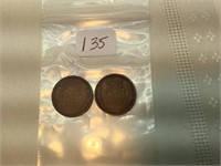 Two 1909 Wheat Pennies
