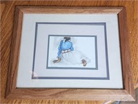 R C Gorman Navajo Woman Framed and Matted