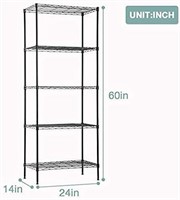 14" D×24" W×60" H Wire Shelving