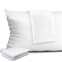 4-Pack Zippered Pillow Protectors, Premium 400