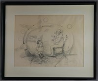 Seymour Rosofsky "Circus" Large Pencil Drawing