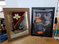A- MILLER MAGNUM MIRROR AND JACK DANIELS SIGN