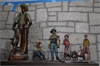 6 Western Cowboy Statues/Figurines