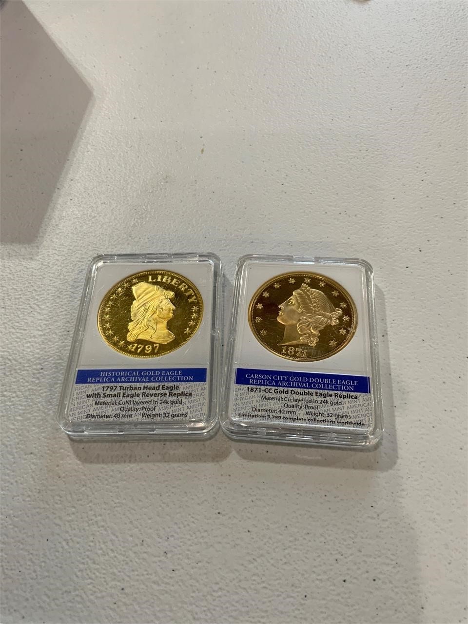 replica coins in cases