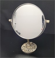 MCM Silver Plated Pedestal Rose Vanity Mirror