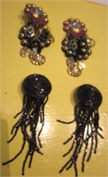 2 Pairs of Theatrical Lady's Costume Earrings