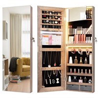 Vlsrka Mirror Jewelry Cabinet with 3 LED Lights