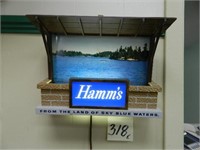 Hamm's Lighted Lake Scene Register Topper Sign