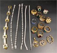 Vintage gold plated and silver plated jewelry