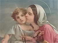 Large Framed Religious Print in Good Gilt Frame